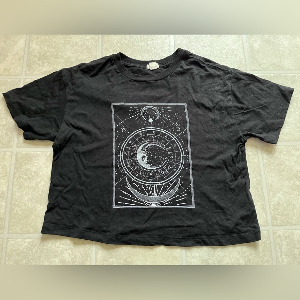Garage Zodiac Black Crop Top Size XS Like New